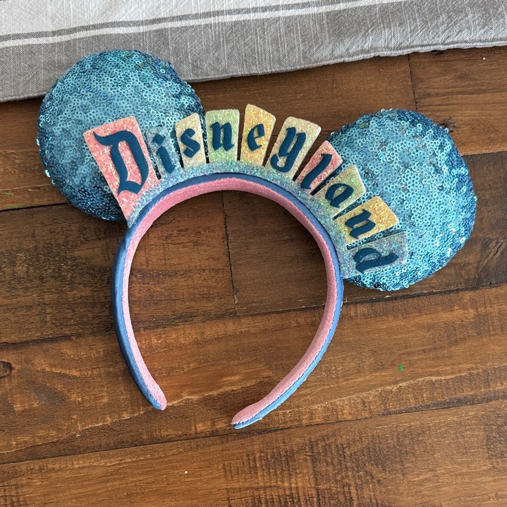 Disney Blue and Pink Sequin Mickey Ears Headband
